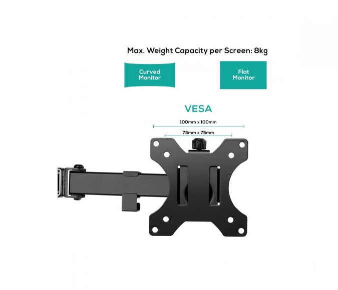 mbeat® activiva Dual-Screen Articulating Monitor Arm with Free-Standing Desktop Base provides the... - Image 4