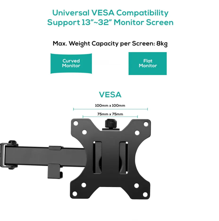 mbeat® Dual-Screen Articulating Monitor Arm with Interchangeable Laptop Holder (LS) - Monitor Arm... - Image 2
