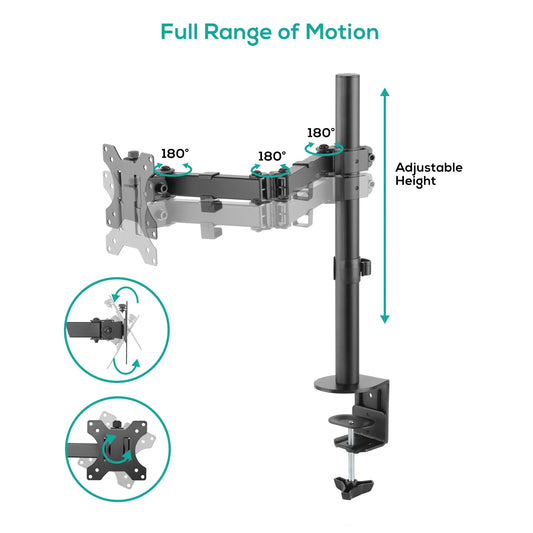 (LS) mbeat® activiva ErgoLife Single Monitor Screen Double Joint Monitor Arm Fit Screen Screen:13... - Image 2