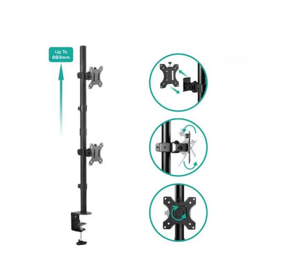 mbeat® activiva Dual-Screen Articulating Vertical Monitor Arm  is designed for ultimate workspace... - Image 4