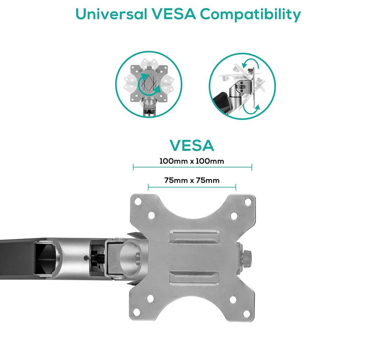mbeat® activiva Heavy Duty Dual Monitor Screen Gas Spring Monitor Arm Support:For monitors 17'-35... - Image 3