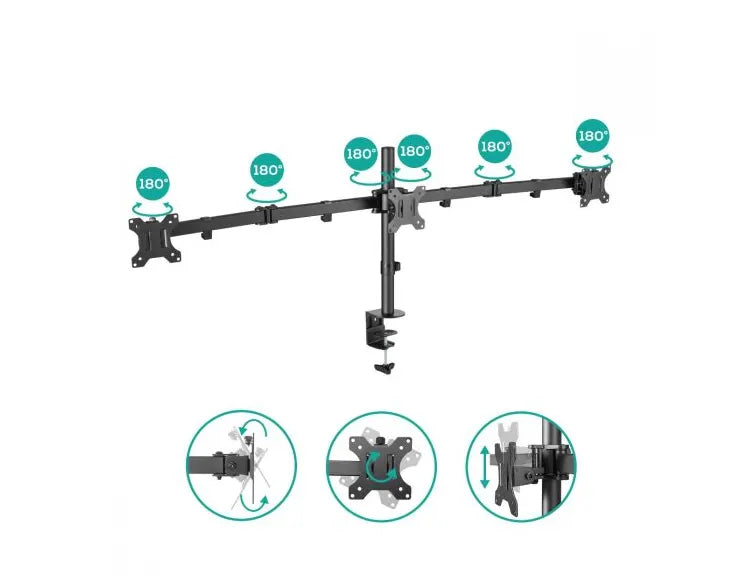 (LS) mbeat® activiva Triple-Screen Articulating Monitor Arm Ideal for a seamless triple monitor s... - Image 2
