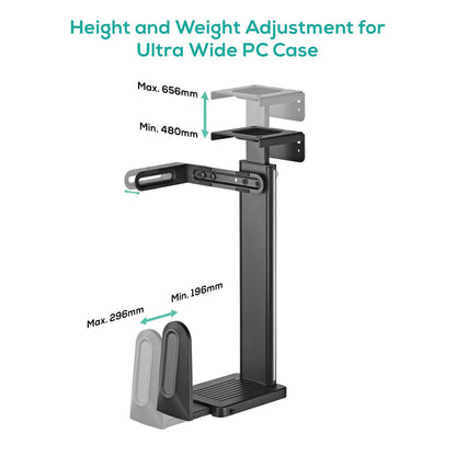 mbeat® activiva Ultra-Wide Adjustable Wall  Under-Desk PC Mount ACA-MNT-CPU01K Heavy-duty weight... - Image 2