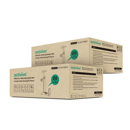 mbeat® activiva RGB Ultra-Wide Adjustable Wall  Under-Desk Gaming PC Mount Heavy-Duty Weight Capa... - Image 4