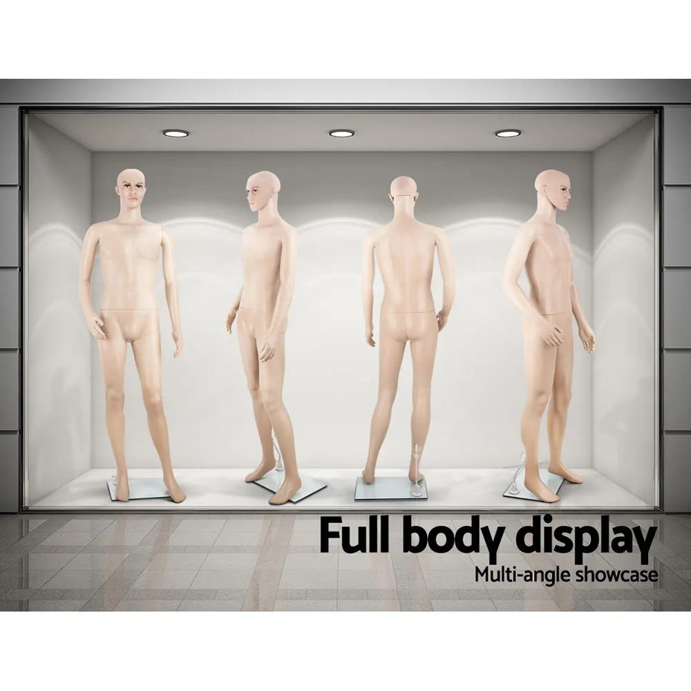 186cm Tall Full Body Male Mannequin - Skin Coloured - Image 4