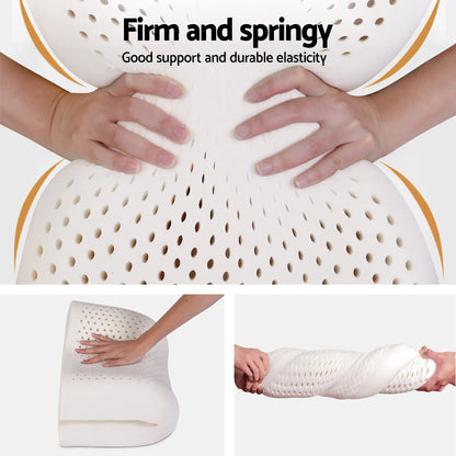 Giselle Queen 34cm 5-Zone Euro Top Pocket Spring Mattress with 2 Natural Latex Contour Pillows - Image 6