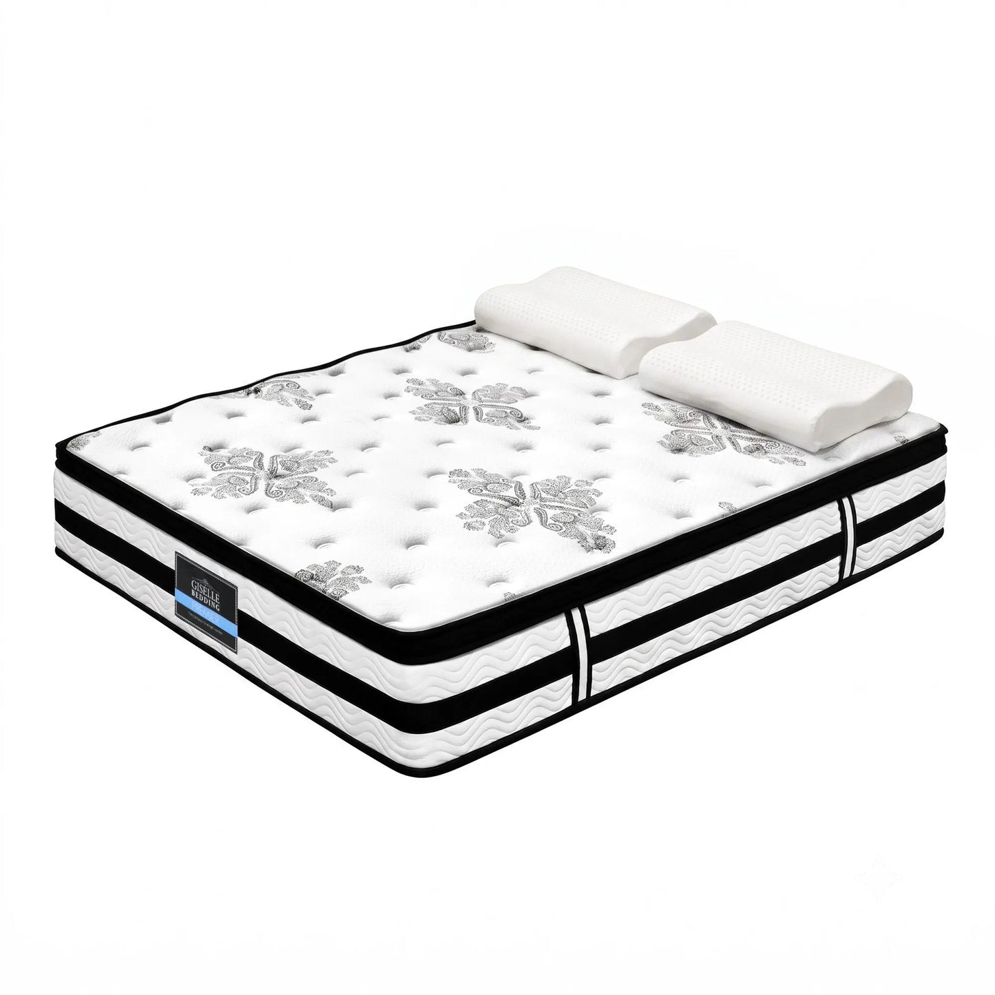 Giselle Queen 34cm 5-Zone Euro Top Pocket Spring Mattress with 2 Natural Latex Contour Pillows - Image 8