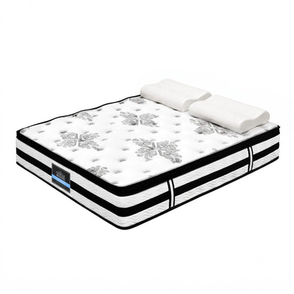 Giselle Queen 34cm 5-Zone Euro Top Pocket Spring Mattress with 2 Natural Latex Contour Pillows - Image 8