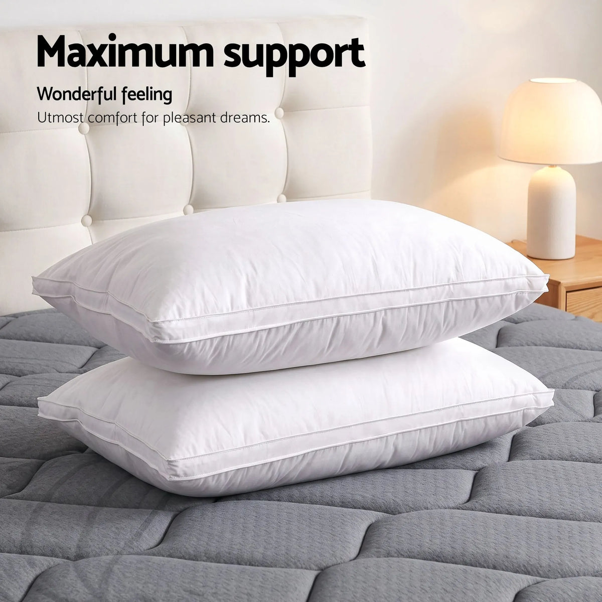 Giselle King 34cm Euro Top Pocket Spring Mattress with 2 Feather Down Pillows Set - Image 6