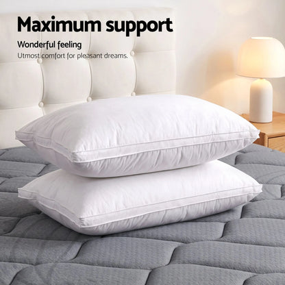 Giselle King 34cm Euro Top Pocket Spring Mattress with 2 Feather Down Pillows Set - Image 6