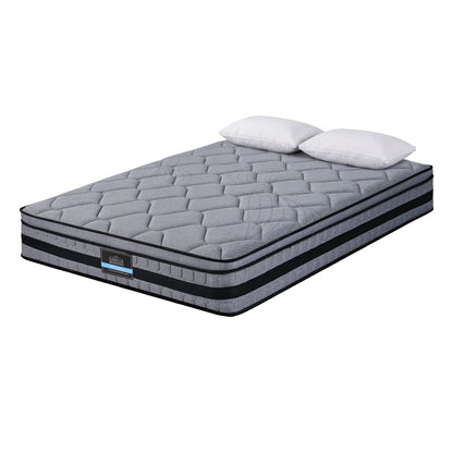 Giselle King 34cm Euro Top Pocket Spring Mattress with 2 Feather Down Pillows Set - Image 9