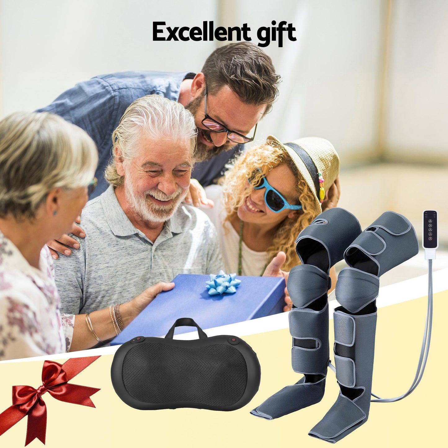 Livemor Leg Foot Massager Air Compression With Back Neck Massager Heat - Image 9