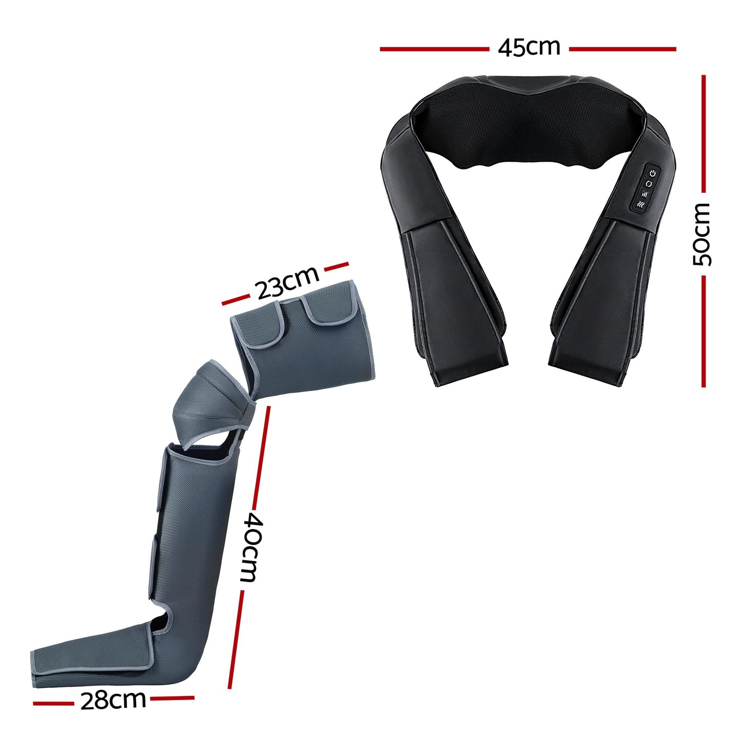 Livemor Electric Leg Foot Massager Air Wrap With Shiatsu Neck Massager Heating - Image 2