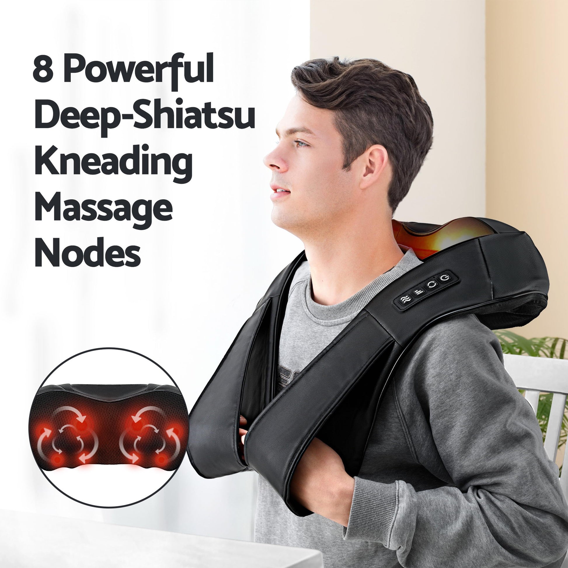 Livemor Electric Leg Foot Massager Air Wrap With Shiatsu Neck Massager Heating - Image 7