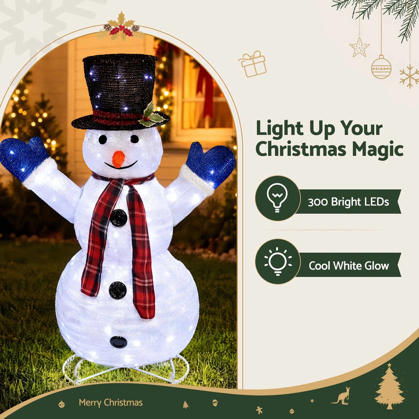 Jingle Jollys Christmas Lights 330 LED Fairy Light 3pcs Snowman Decorations Set - Image 3