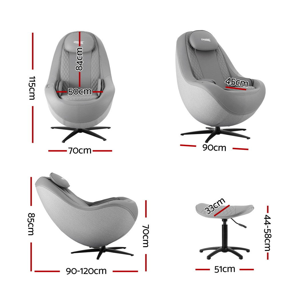 Livemor Massage Chair Electric Recliner Home Massager 3D ROLI - Image 2