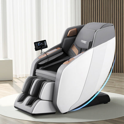 Livemor Massage Chair Electric Recliner Double Core Mechanism Massager ROWA White - Image 7