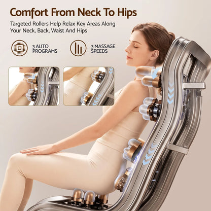 Livemor Full Body Massage Chair VEGA, Foot Roller, Waist & Calf Heat, Recliner, Airbags Compression - Image 4