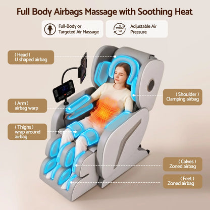 Livemor Full Body Massage Chair VEGA, Foot Roller, Waist & Calf Heat, Recliner, Airbags Compression - Image 5