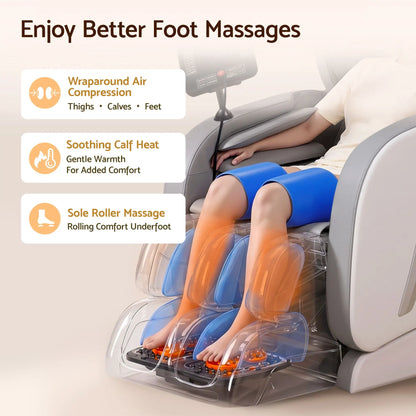 Livemor Full Body Massage Chair VEGA, Foot Roller, Waist & Calf Heat, Recliner, Airbags Compression - Image 7