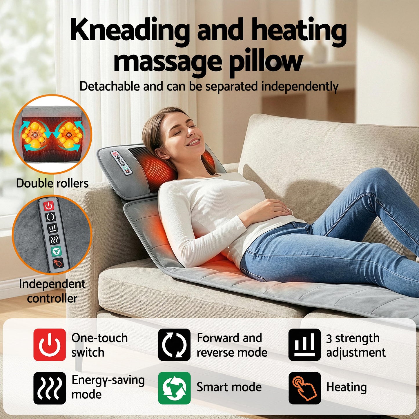 Livemor Massage Mat 10-nodes Vibration Heating Massage Cushion - Image 5