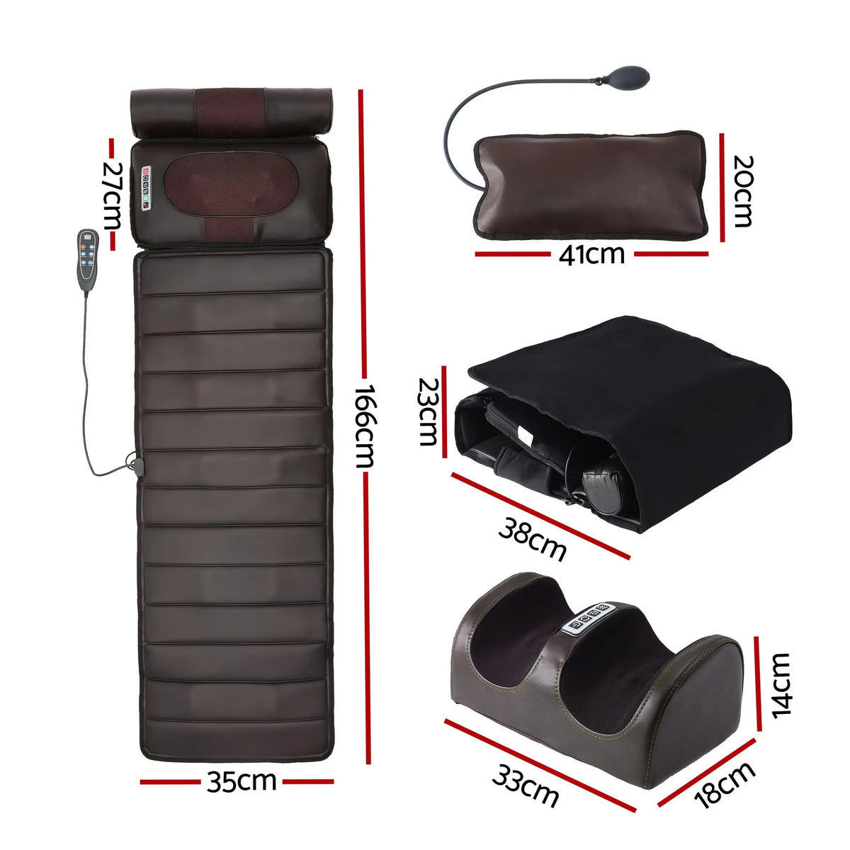 Livemor Massage Mat Kneading Neck Foot Massager Heated Vibration Airbag Mattress - Image 2