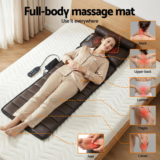Livemor Massage Mat Kneading Neck Foot Massager Heated Vibration Airbag Mattress - Image 4