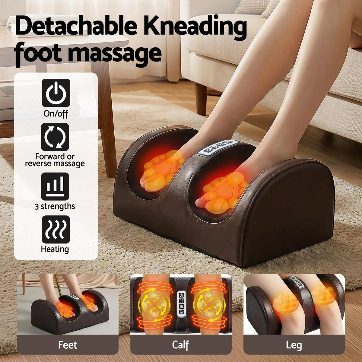 Livemor Massage Mat Kneading Neck Foot Massager Heated Vibration Airbag Mattress - Image 8