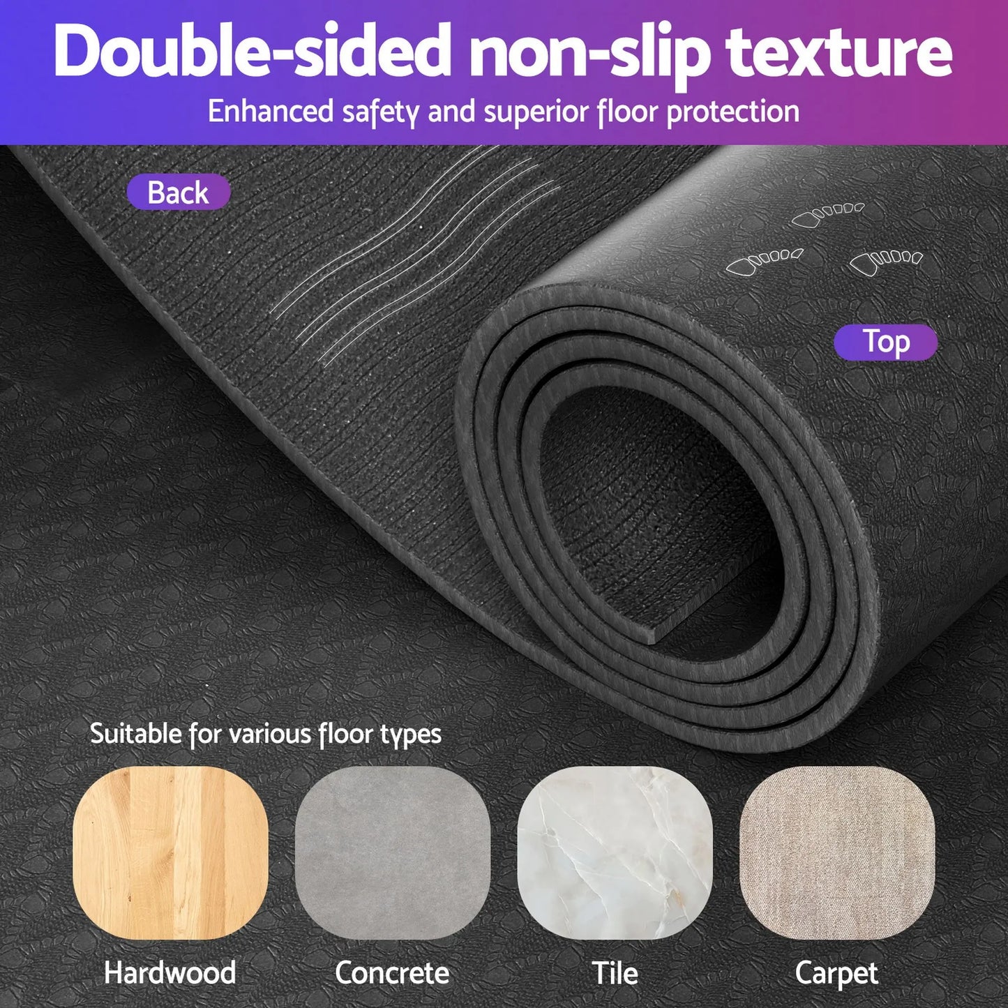 Everfit Exercise Equipment Mat Treadmill Floor Rug Home Gym Fitness Yoga 1.5M - Image 4