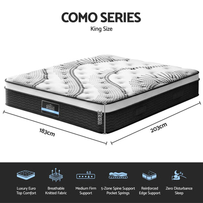 Giselle Bedding 32cm Mattress Euro Top King - Image 2