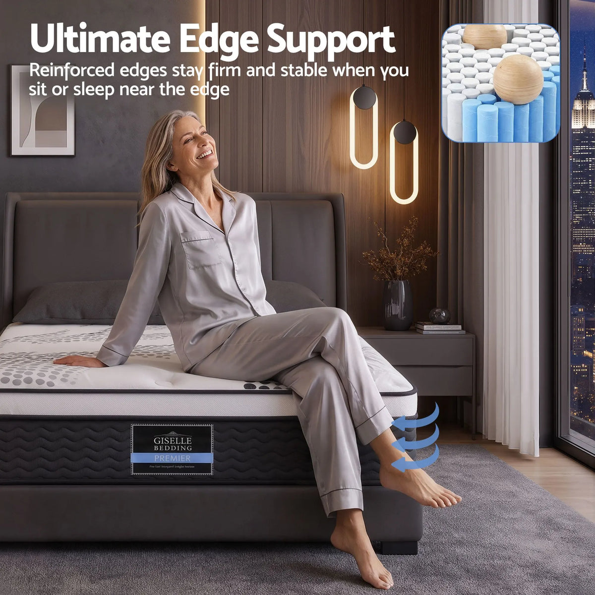 Giselle Bedding 32cm Mattress Euro Top Single - Image 8