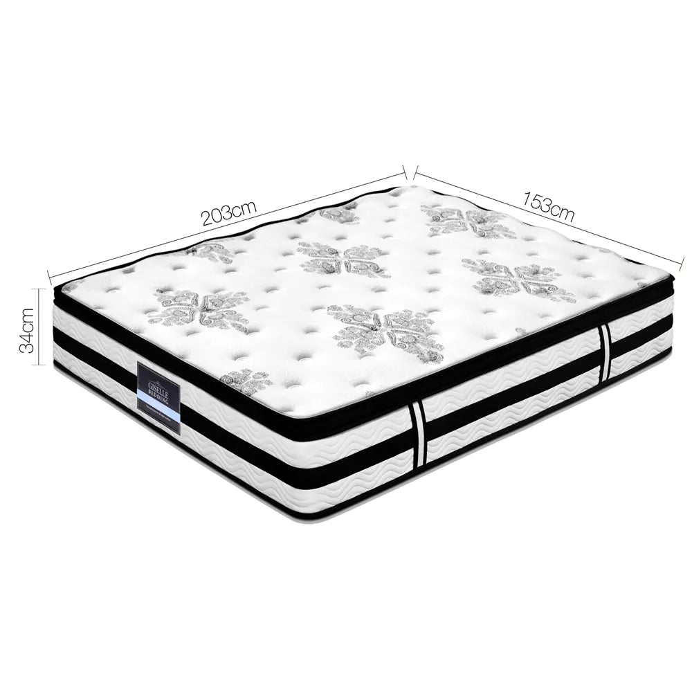 Giselle Bedding 34cm Mattress Euro Top Pocket Spring Queen - Image 3