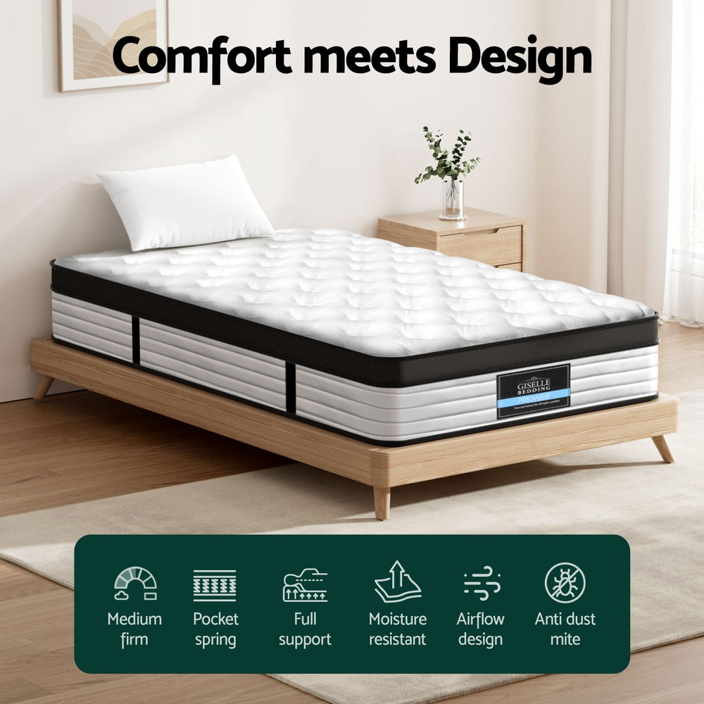 Giselle Bedding 31cm Mattress Euro Top King Single - Image 5