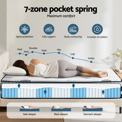Giselle Bedding Double Mattress 35cm Bed in a Box Pocket Spring Gel Memory Foam - Image 6