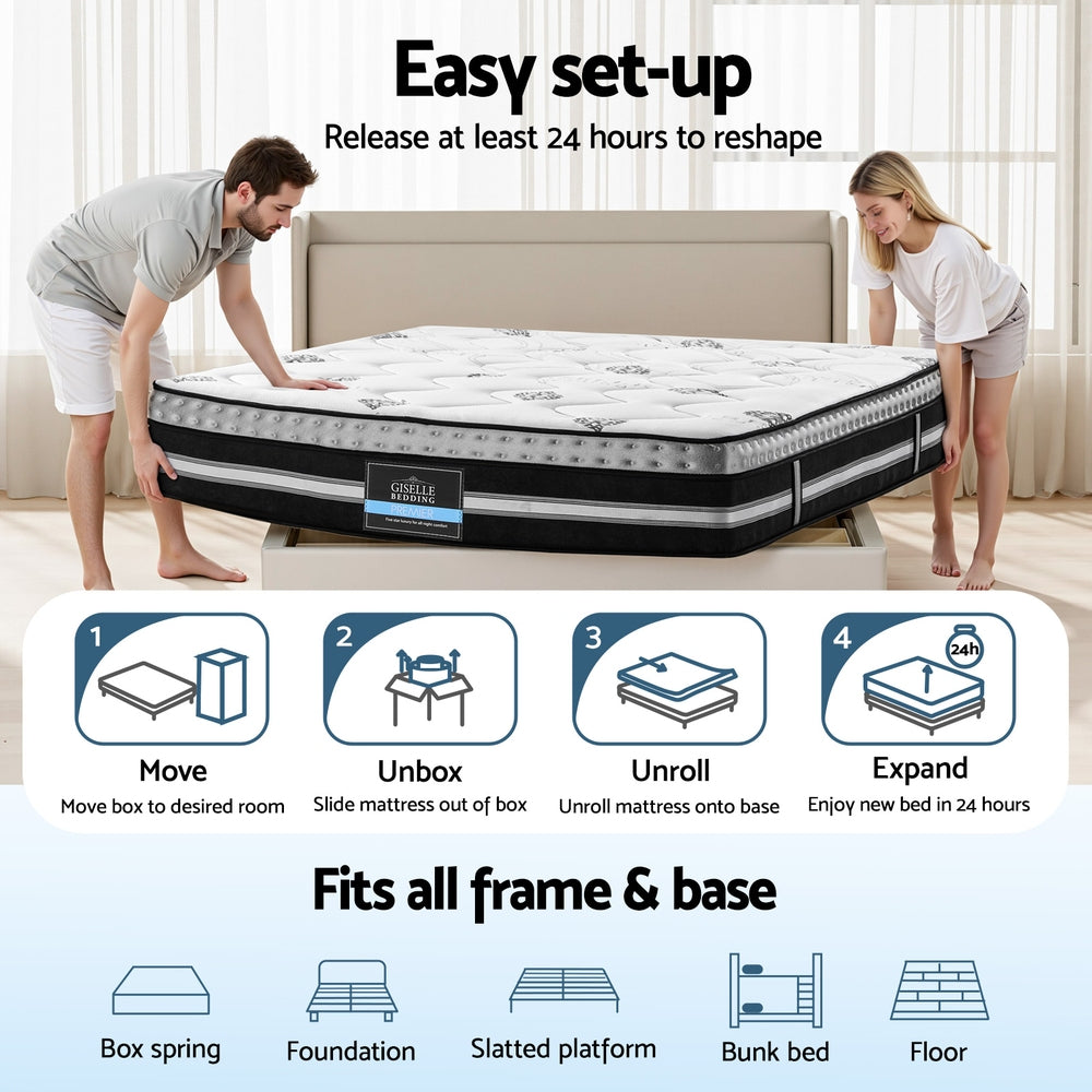 Giselle Bedding King Mattress 35cm Bed in a Box Pocket Spring Gel Memory Foam - Image 9