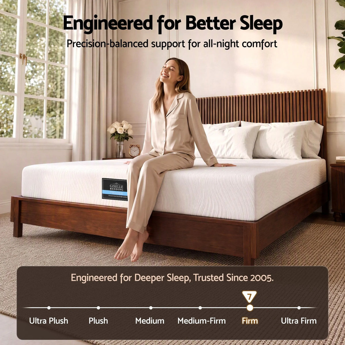 Giselle 25cm King Hybrid Mattress Soft Knitted Fabric Edge Support Gel Foam - Image 3