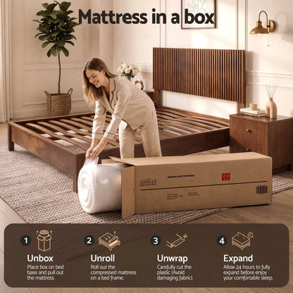 Giselle 25cm King Hybrid Mattress Soft Knitted Fabric Edge Support Gel Foam - Image 8