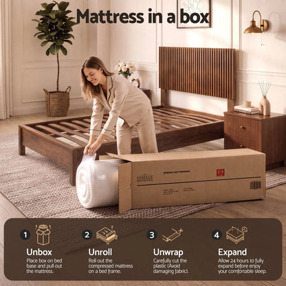 Giselle 25cm King Single Hybrid Mattress Soft Knitted Fabric Edge Support Gel Foam - Image 8