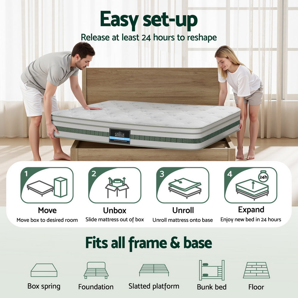 20cm Giselle Mattress Double Green Tea Mattresses - Image 7