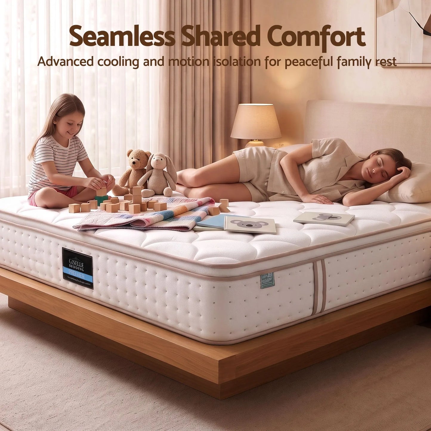 Giselle 30cm Double Spring Mattress Tencel Cover 5-Zone Firm Back Support - Image 6