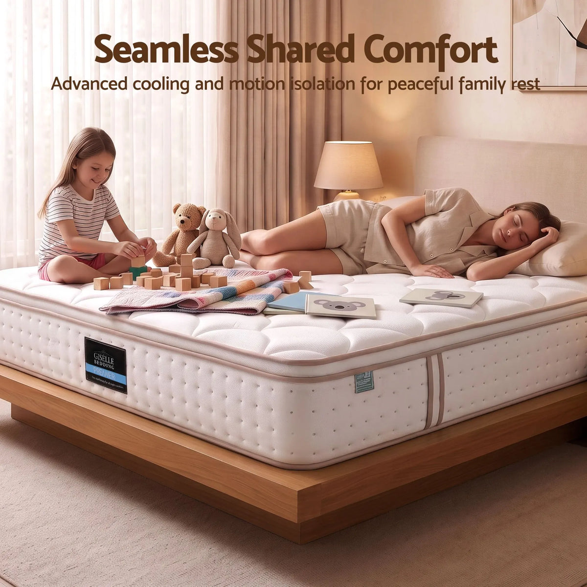 Giselle 30cm King Spring Mattress Tencel Cover 5-Zone Firm Back Support - Image 6