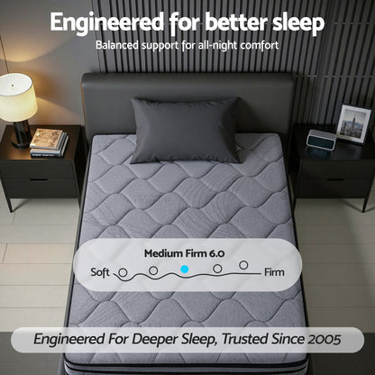 Giselle Bedding 34cm King Single Mattress Hybrid, Pocket Spring Bed Mattress - Image 6