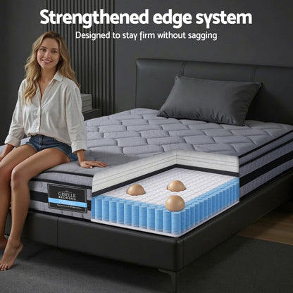 Giselle Bedding 34cm King Single Mattress Hybrid, Pocket Spring Bed Mattress - Image 7