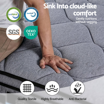 Giselle Bedding 34cm King Single Mattress Hybrid, Pocket Spring Bed Mattress - Image 8