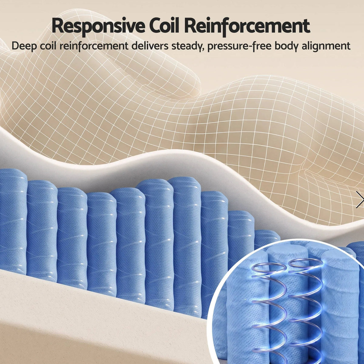 Giselle King Reversible Spring Mattress Cashmere Cover Gel Foam Firm 35cm - Image 3