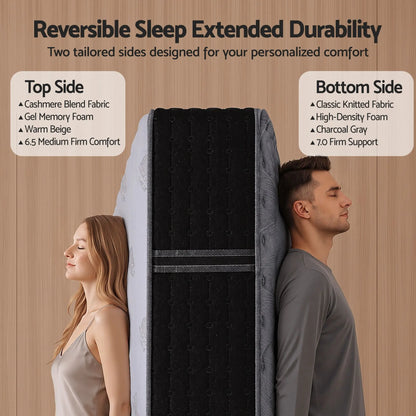 Giselle Queen Reversible Spring Mattress Cashmere Cover Gel Foam Firm 35cm - Image 2