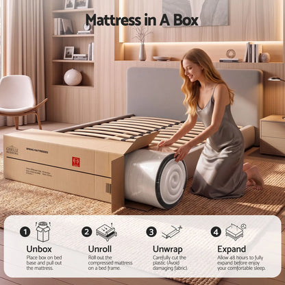 Giselle Queen Reversible Spring Mattress Cashmere Cover Gel Foam Firm 35cm - Image 8