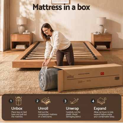 Giselle Bedding King Mattress 37cm 4-in-1 Adjustable Firmness Cooling Gel Memory Foam Dual-Zone Flippable for Couples - Image 4