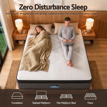 Giselle Bedding Queen Mattress 37cm 4-in-1 Adjustable Firmness Cooling Gel Memory Foam Dual-Zone Flippable for Couples - Image 3