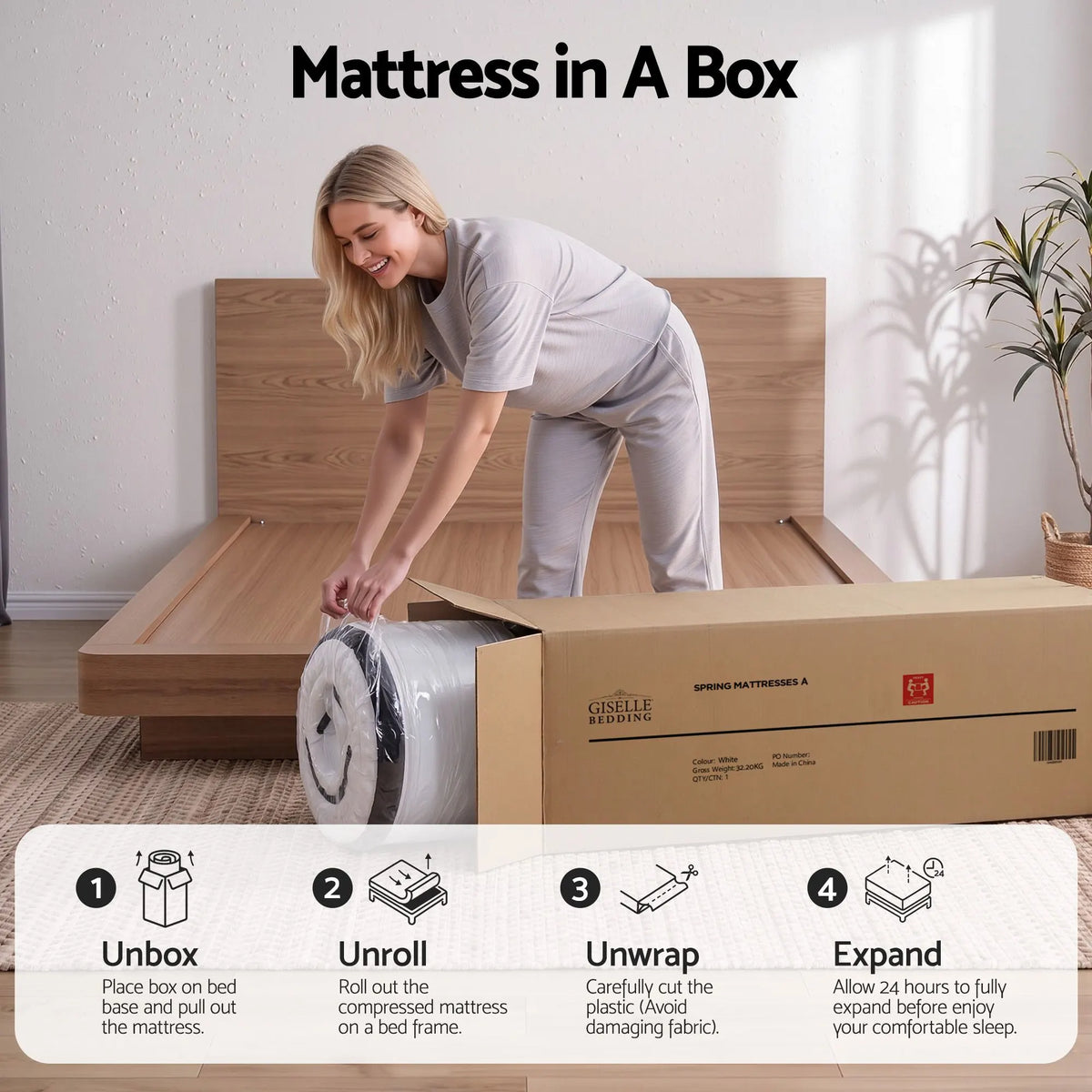 Giselle Bedding 31cm Mattress Euro Top King - Image 9